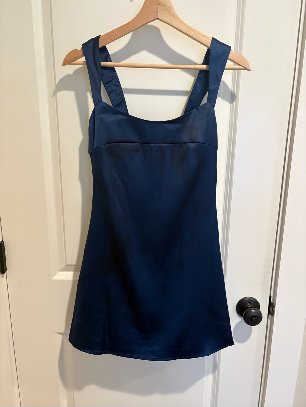 Peppermayo - NWT Navy Satin Slip Dress with Wide Straps - size xxs or 0